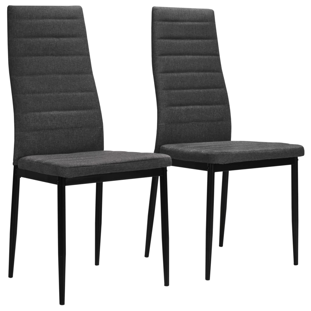 

vidaXL Dining Chairs 2 pcs Dark Gray Fabric