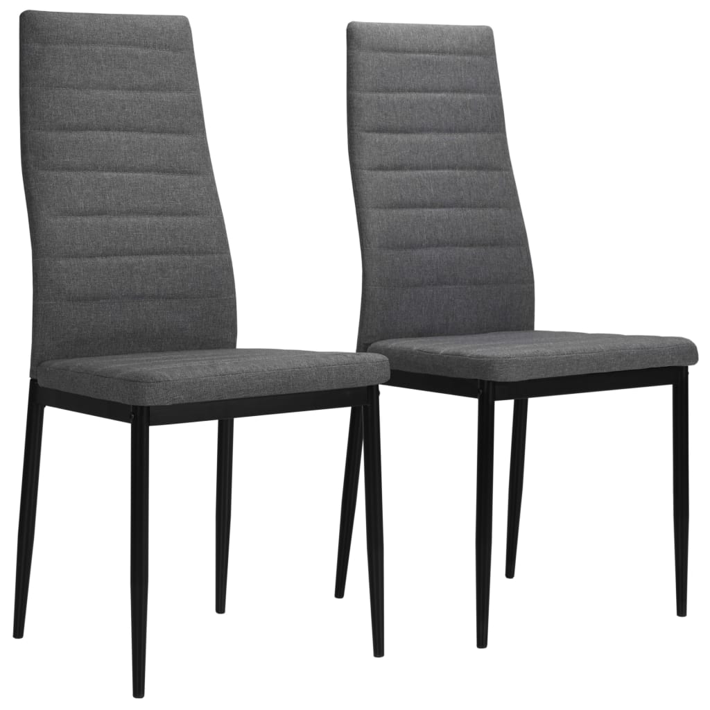 

vidaXL Dining Chairs 2 pcs Light Gray Fabric