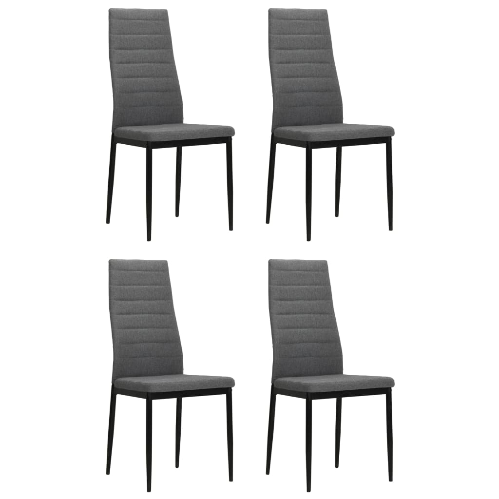 

vidaXL Dining Chairs 4 pcs Light Gray Fabric