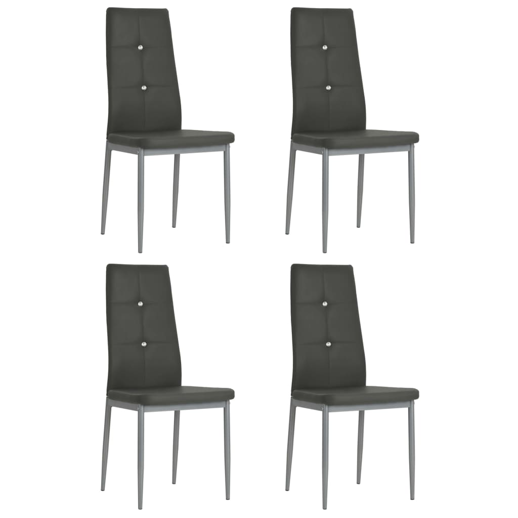 

vidaXL Dining Chairs 4 pcs Gray Faux Leather