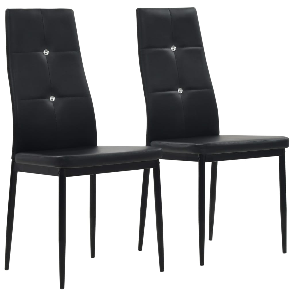 

vidaXL Dining Chairs 2 pcs Black Faux Leather