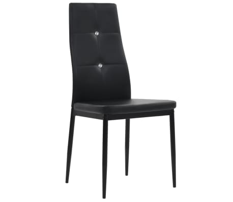 vidaXL Dining Chairs 4 pcs Black Faux Leather