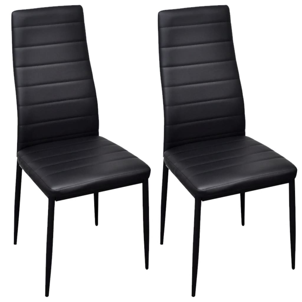 

vidaXL Dining Chairs 2 pcs Black Faux Leather