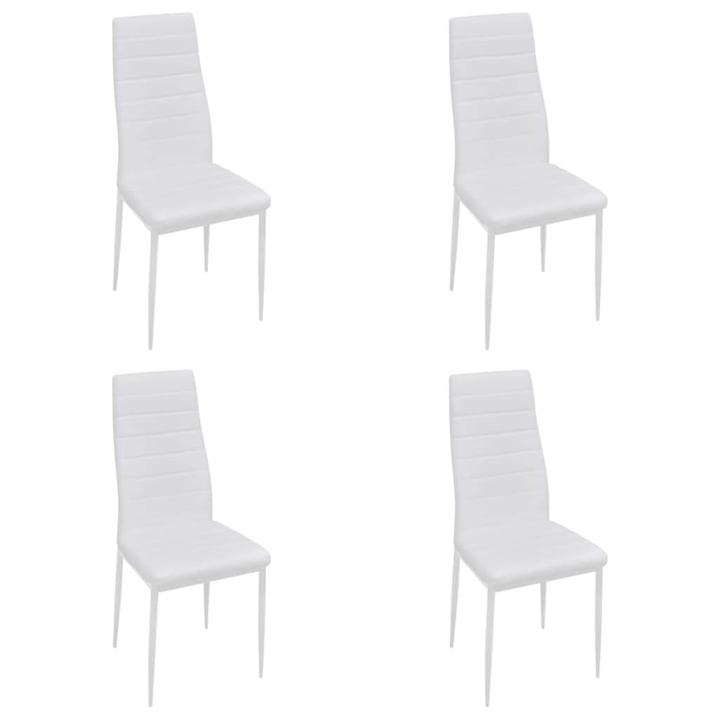

vidaXL Dining Chairs 4 pcs White Faux Leather