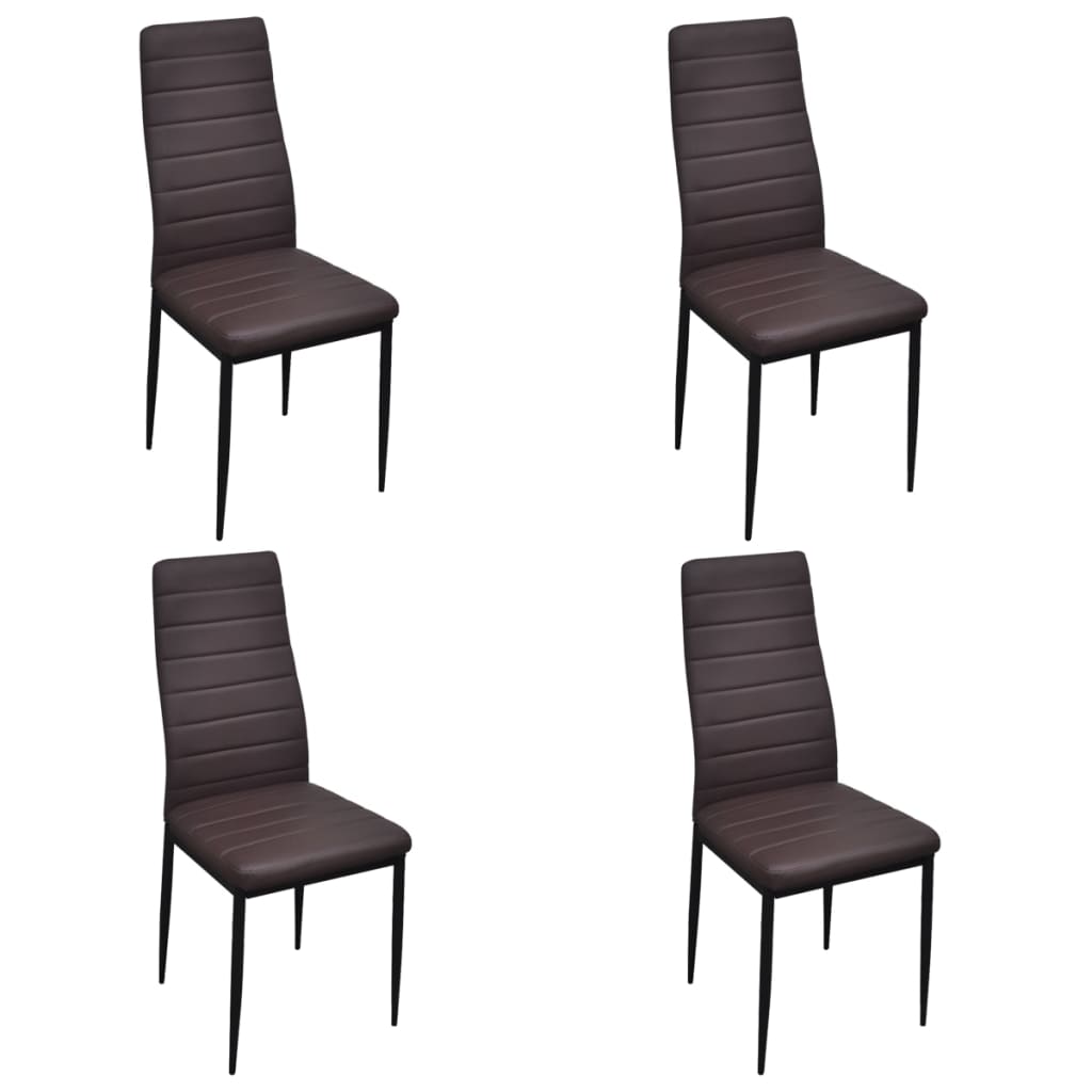 

vidaXL Dining Chairs 4 pcs Brown Faux Leather