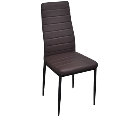 vidaXL Dining Chairs 4 pcs Brown Faux Leather