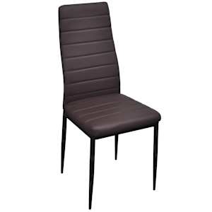 vidaXL Dining Chairs 4 pcs Brown Faux Leather
