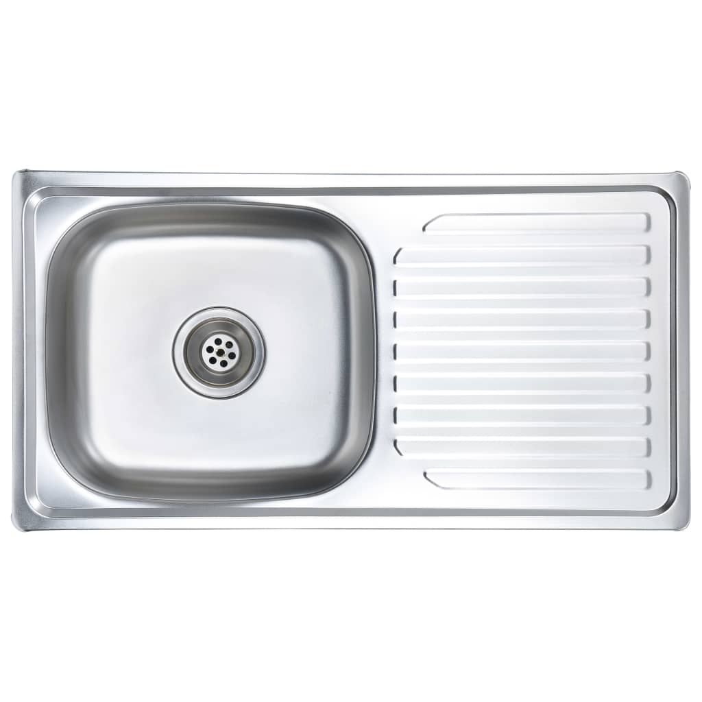 Lavello da Cucina con Filtro e Sifone in Acciaio Inox Misure Diverse vidaXL