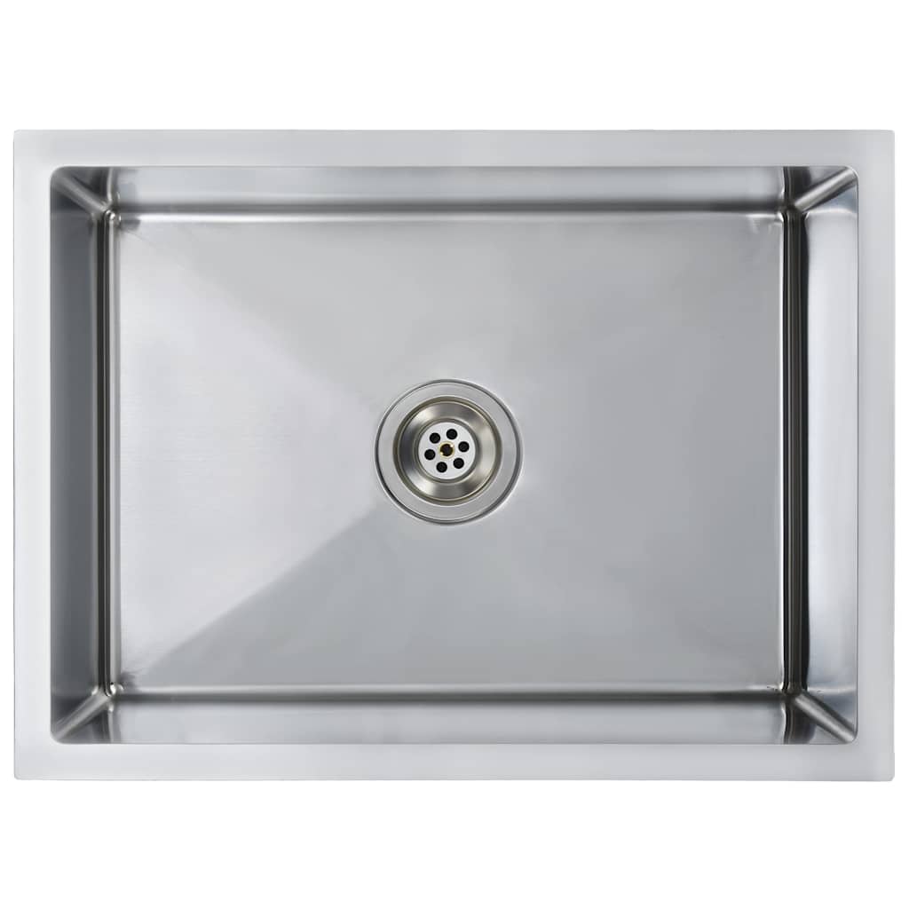 

vidaXL Handmade Kitchen Sink with Strainer Stainless Steel