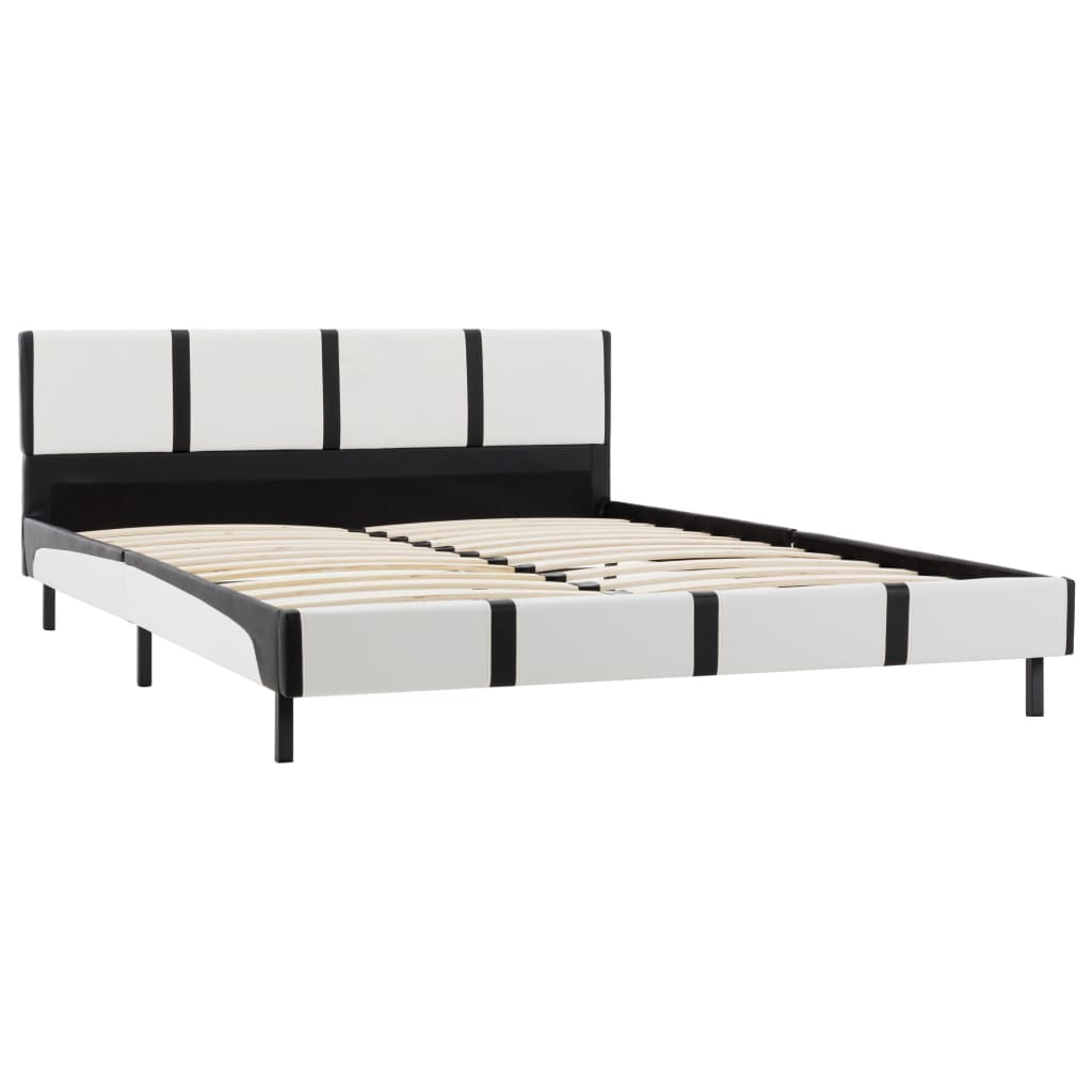 

vidaXL Bedframe kunstleer wit en zwart 160x200 cm