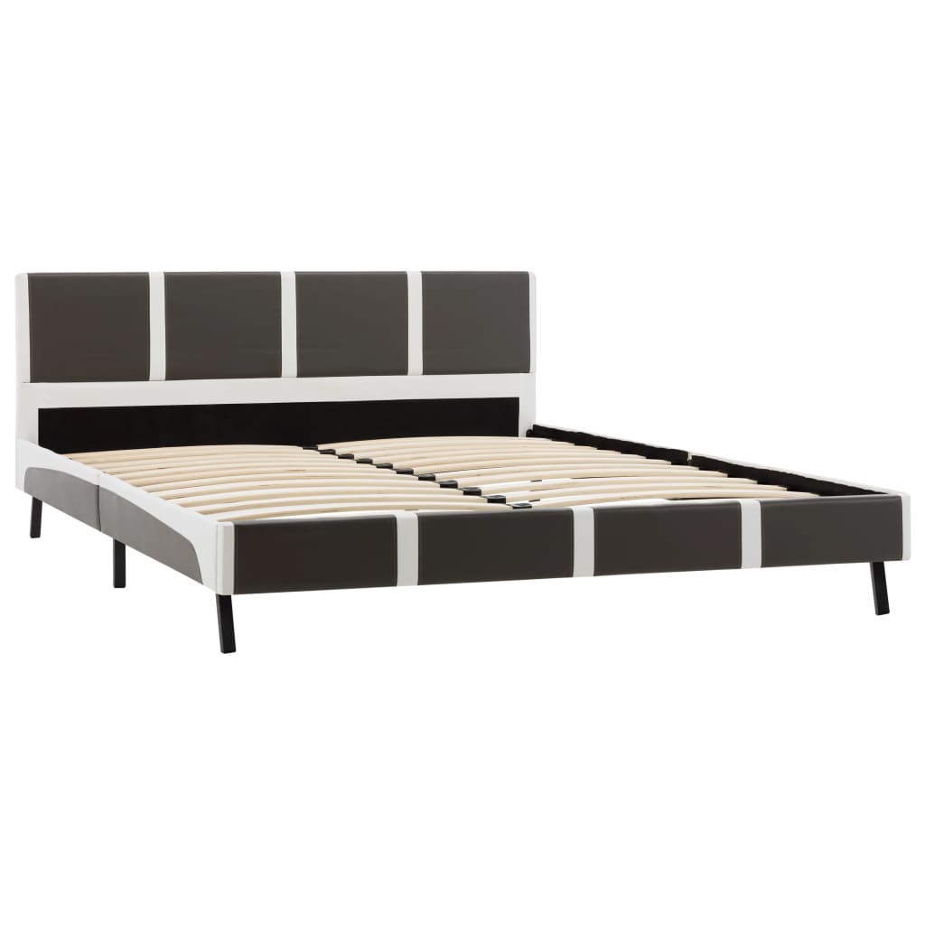 

vidaXL Bedframe kunstleer grijs en wit 120x200 cm