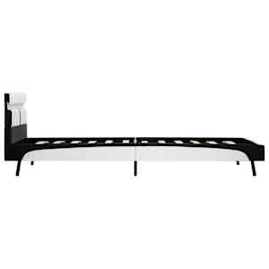 Rám postele s LED světlem bílý a černý umělá kůže 90 x 200 cm - obrázek 5