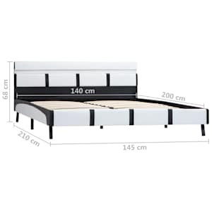 Rám postele s LED světlem bílý umělá kůže 140 x 200 cm - obrázek 10