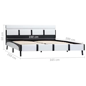 Rám postele s LED světlem bílý umělá kůže 160 x 200 cm - obrázek 9