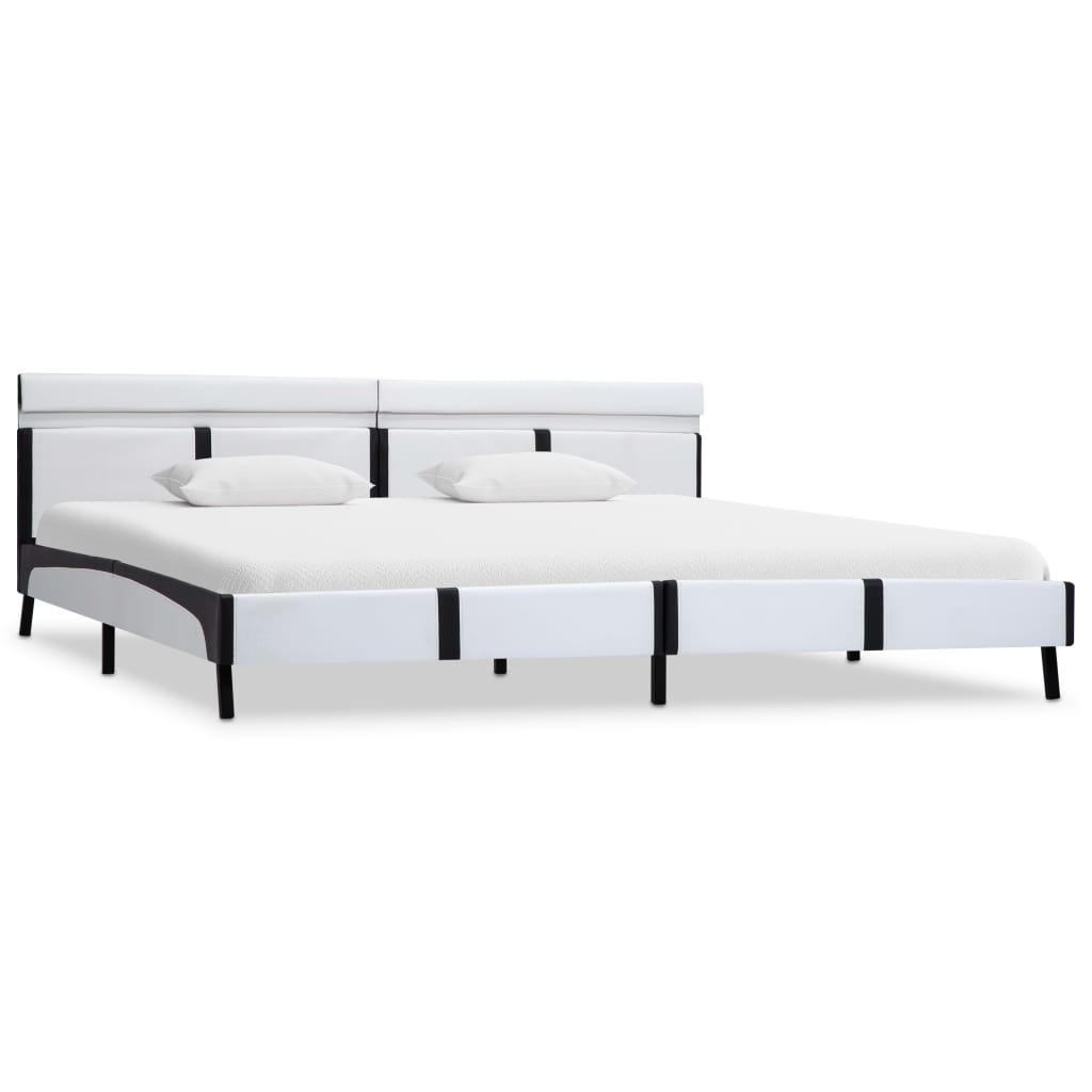 

vidaXL Bedframe met LED kunstleer wit 180x200 cm