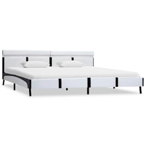 Rám postele s LED světlem bílý umělá kůže 180 x 200 cm - obrázek 2
