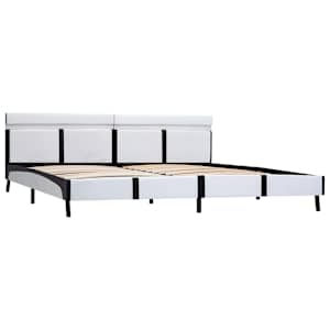 Rám postele s LED světlem bílý umělá kůže 180 x 200 cm - obrázek 3