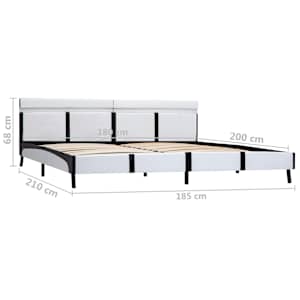 Rám postele s LED světlem bílý umělá kůže 180 x 200 cm - obrázek 9