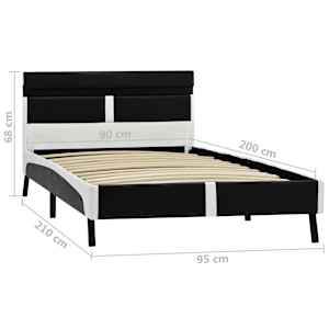 Rám postele s LED světlem černý umělá kůže 90 x 200 cm - obrázek 9