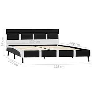 Rám postele s LED světlem černý umělá kůže 120 x 200 cm - obrázek 9