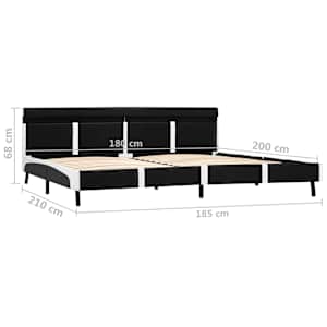 Rám postele s LED světlem černý umělá kůže 180 x 200 cm - obrázek 9