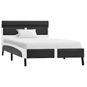 Rám postele s LED světlem šedý umělá kůže 90 x 200 cm - obrázek 3
