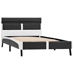Rám postele s LED světlem šedý umělá kůže 90 x 200 cm - obrázek 4