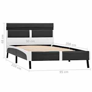 Rám postele s LED světlem šedý umělá kůže 90 x 200 cm - obrázek 10