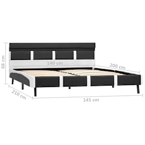 Rám postele s LED světlem šedý umělá kůže 140 x 200 cm - obrázek 9