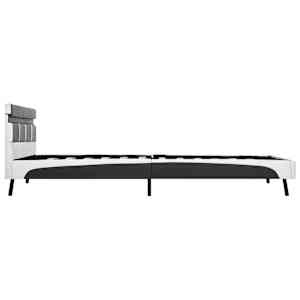 Rám postele s LED světlem šedý umělá kůže 160 x 200 cm - obrázek 5