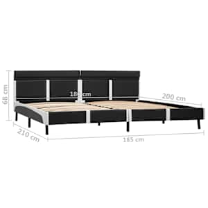 Rám postele s LED světlem šedý umělá kůže 180 x 200 cm - obrázek 9