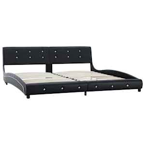 vidaXL Lovos rėmas, juodos sp., 180x200cm, dirbtinė oda