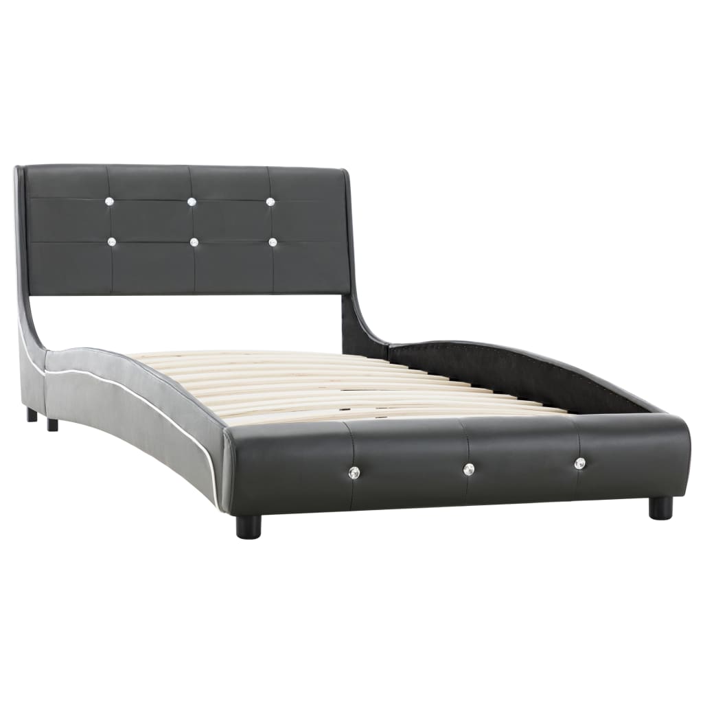 

vidaXL Bedframe kunstleer grijs 90x200 cm