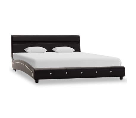 vidaXL Okvir za krevet od umjetne kože s LED svjetlom crni 120x200 cm