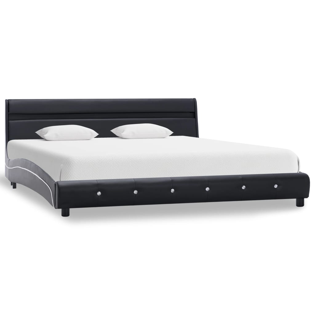 

vidaXL Bedframe met LED kunstleer zwart 180x200 cm