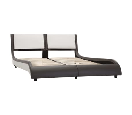 vidaXL Bedframe kunstleer grijs en wit 140x200 cm