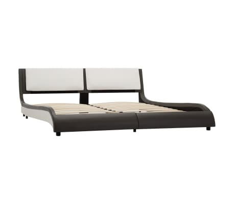 vidaXL Bedframe kunstleer grijs en wit 160x200 cm