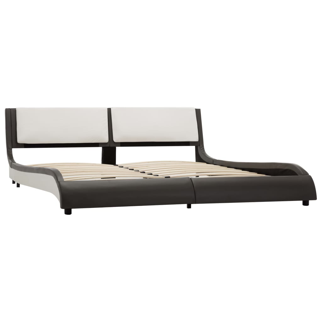 

vidaXL Bedframe kunstleer grijs en wit 180x200 cm