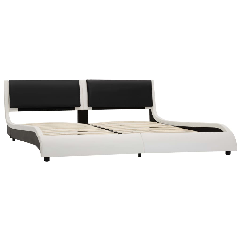 

vidaXL Bedframe kunstleer wit en zwart 160x200 cm