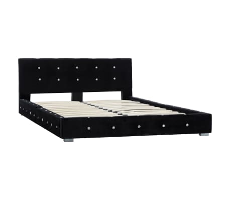 vidaXL Estructura de cama de terciopelo negra 120x200 cm