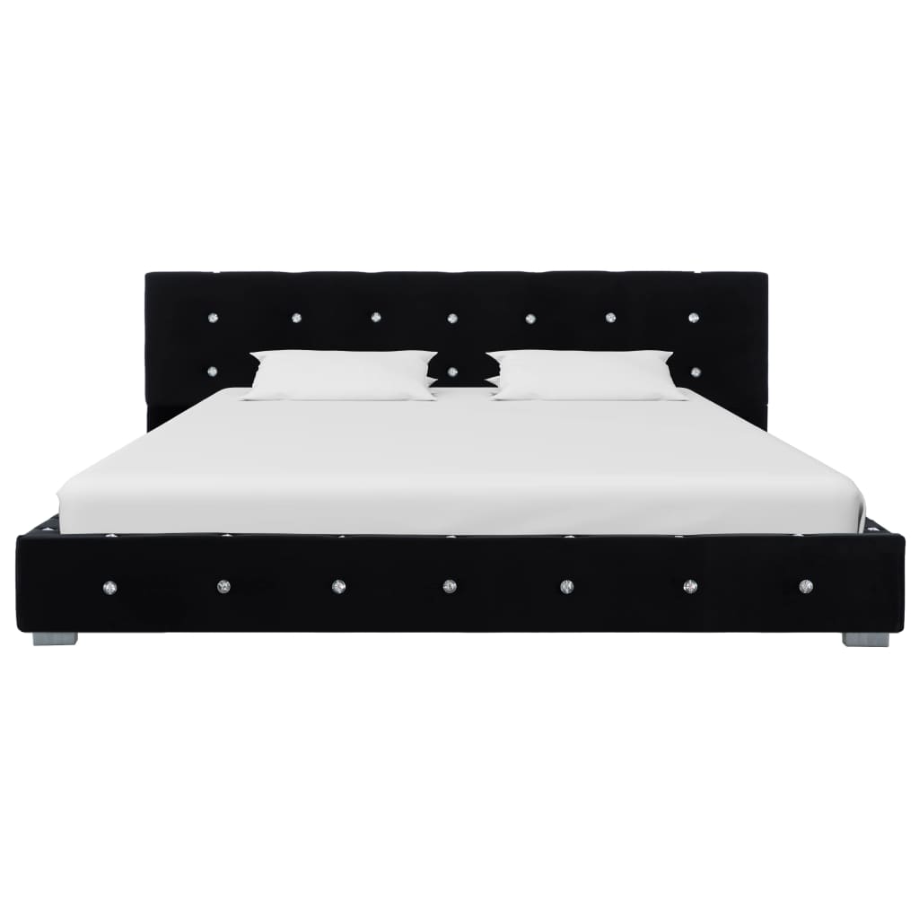 vidaXL Cadru de pat, negru, 140 x 200 cm, catifea