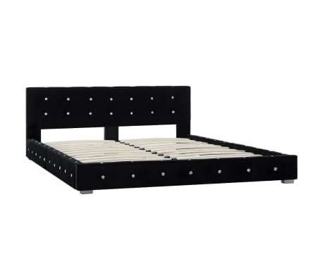 vidaXL Bedframe fluweel zwart 140x200 cm