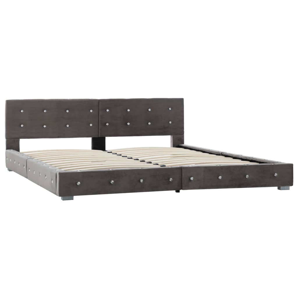 

vidaXL Bedframe fluweel grijs 160x200 cm