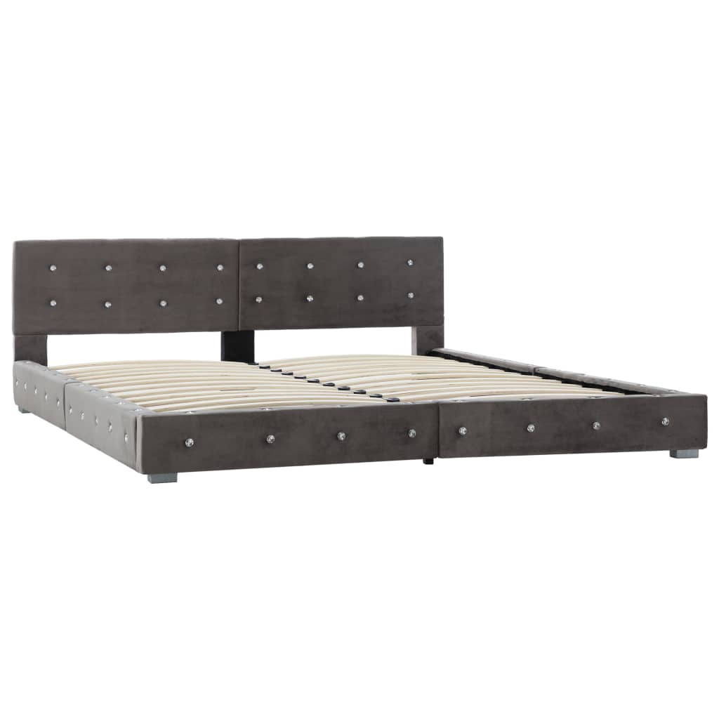 

vidaXL Bedframe fluweel grijs 180x200 cm