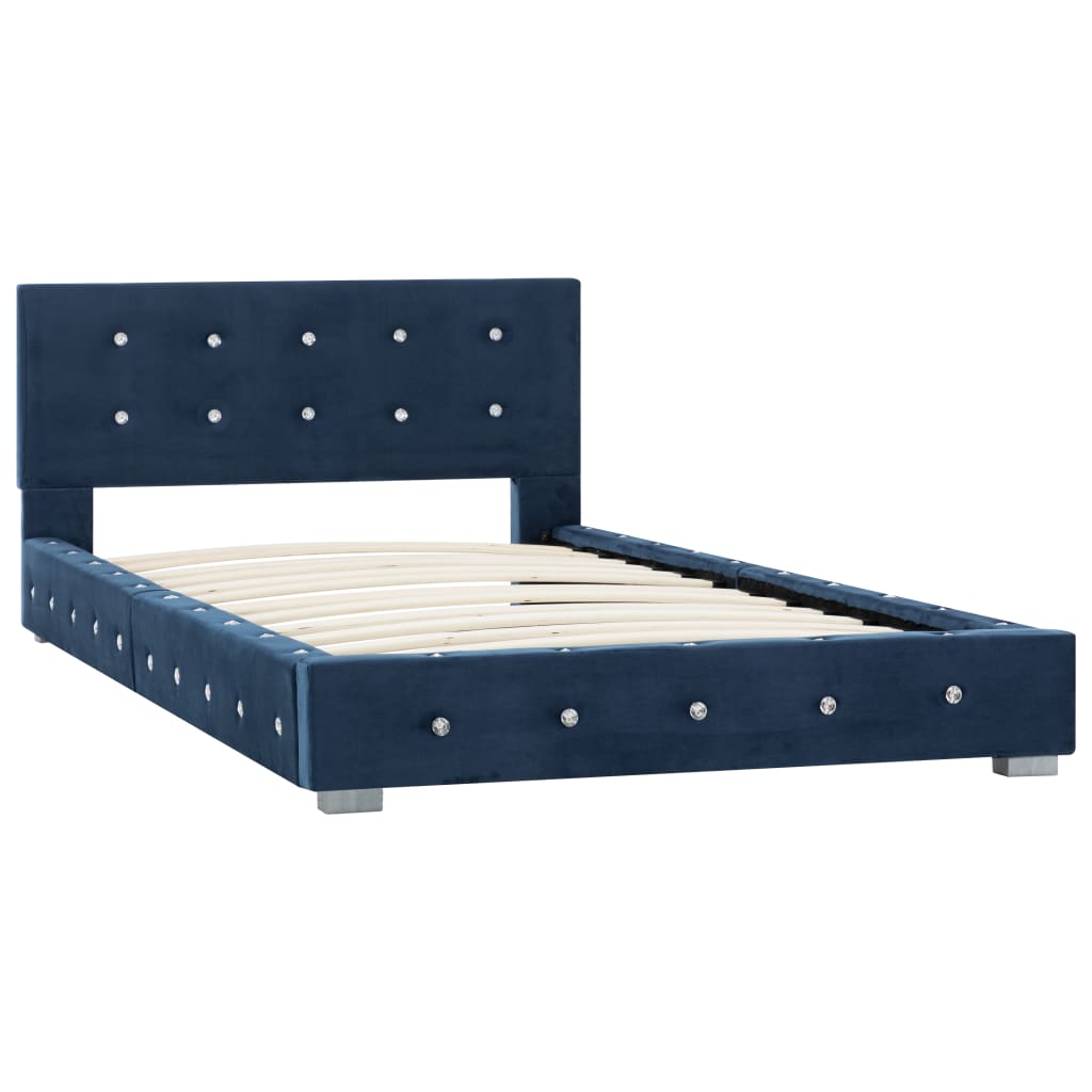 

vidaXL Bedframe fluweel blauw 90x200 cm