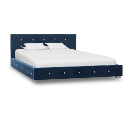 vidaXL Estructura de Cama de Terciopelo 120x200 cm Azul Vidaxl Estructura De Cama De Terciopelo Azul 120x200 Cm con