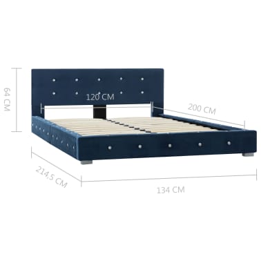vidaXL Estructura de cama de terciopelo azul 120x200 cm Vidaxl Estructura De Cama De Terciopelo Azul 120x200 Cm con