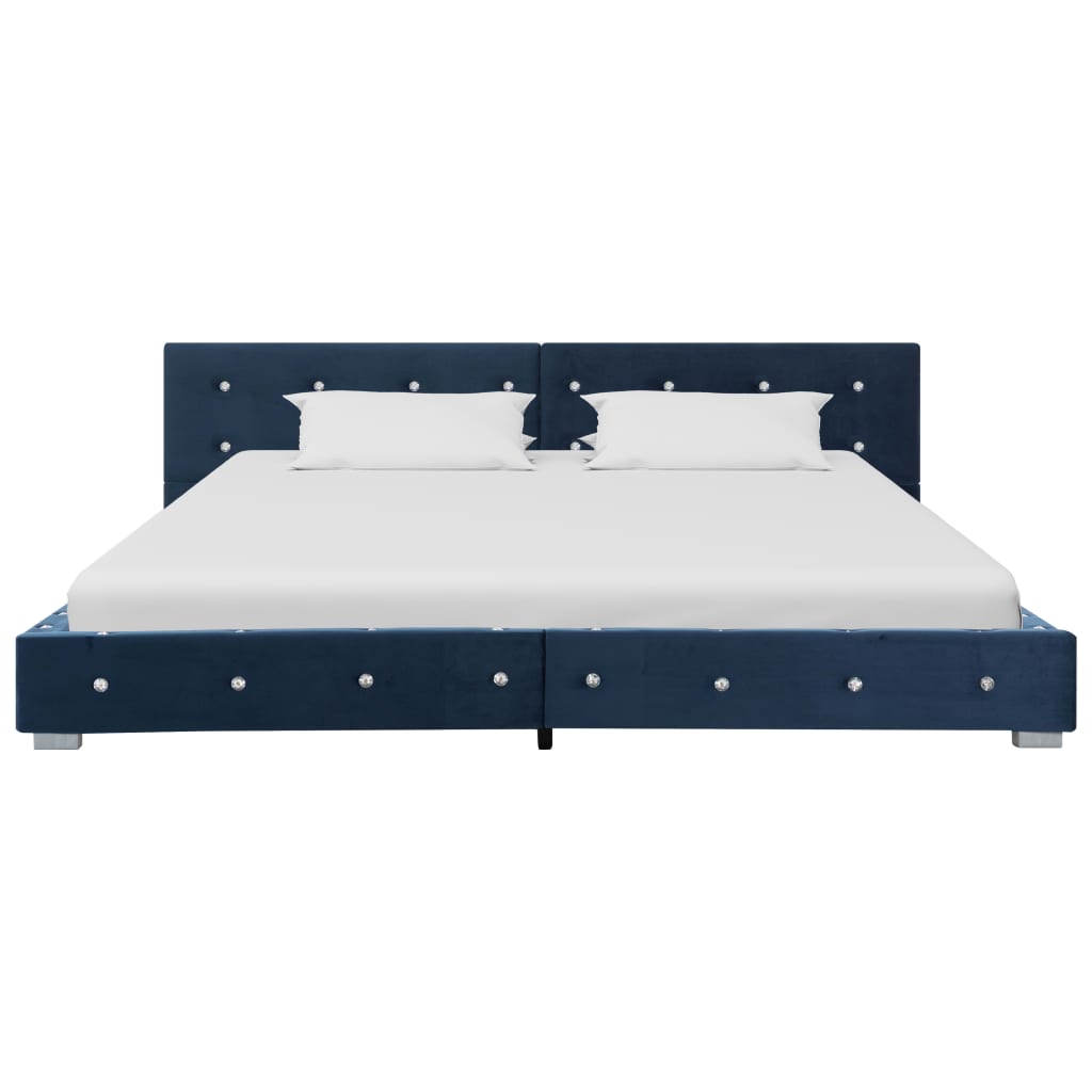 vidaXL Cadru de pat, albastru, 160 x 200 cm, catifea