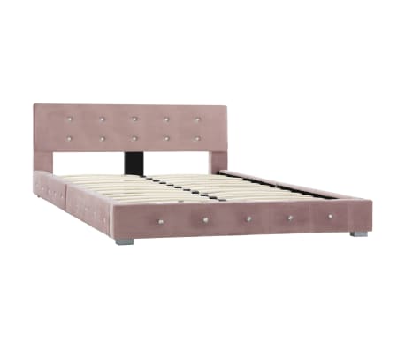 vidaXL Bedframe fluweel roze 120x200 cm