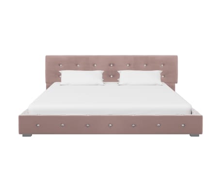vidaXL Рамка за легло, розова, кадифе, 140x200 см